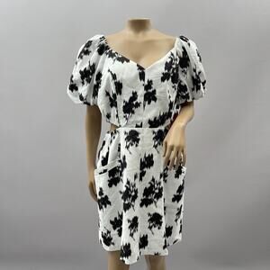 Prabal Gurung x JCPenney Dress Women 14 White Cut Out Puff Sleeve Cocktail NWT